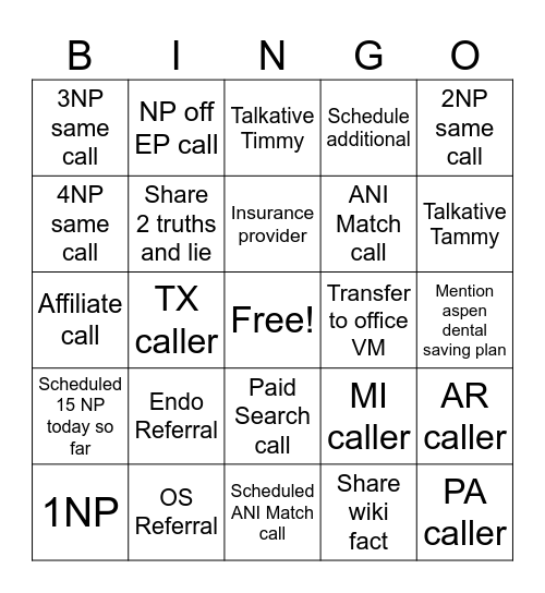 Bingo Card