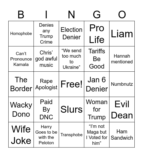 Charry Live Bingo Card