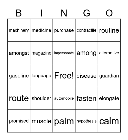 WRS  10 Bingo Card