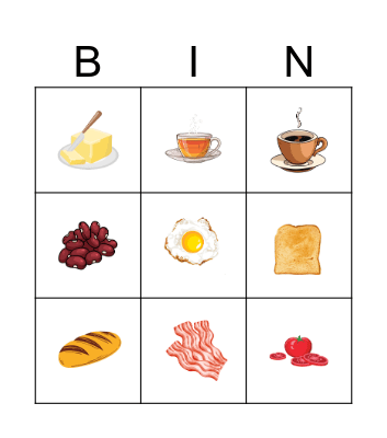 ENGLISH BREAKFAST Bingo Card