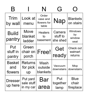 Thur/fri Bingo Card
