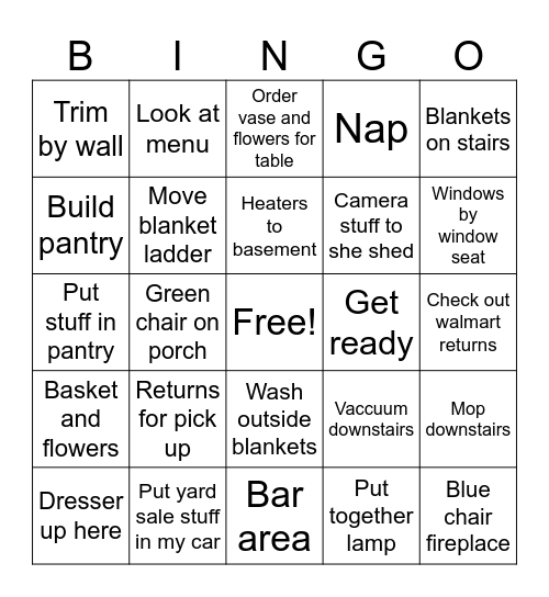 Thur/fri Bingo Card