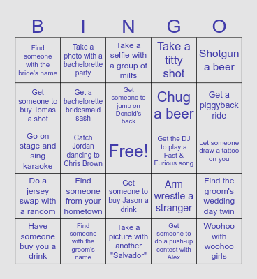 Spring Break 2.0 Nashville EditionV2 Bingo Card