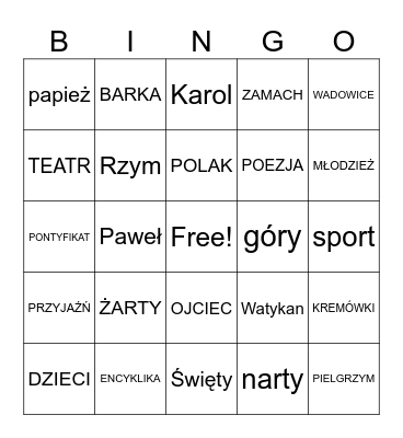 Nasz Patron Bingo Card