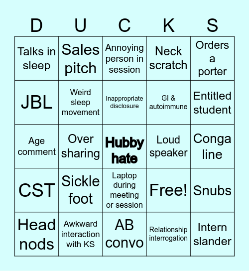 Duck Bingo Card