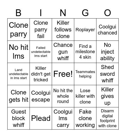 007n7 bingo Card