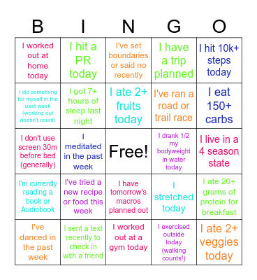 Kylie's Team Huddle BINGO Card