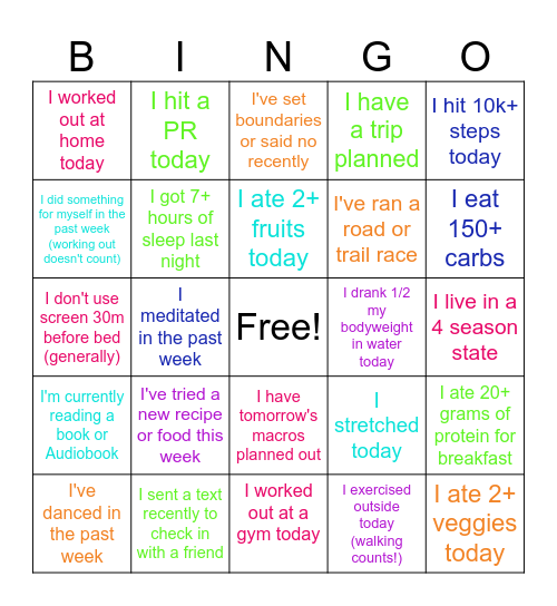 Kylie's Team Huddle BINGO Card