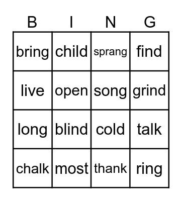 Phonogram Review #25 Bingo Card