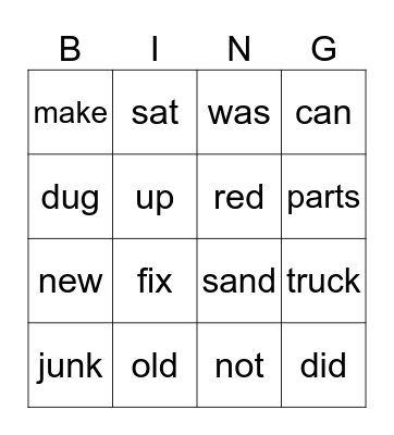 The Old Truck Bingo Card