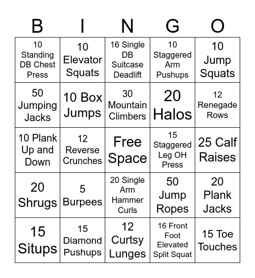 BURN BINGO Card