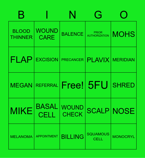 ST PATRICK'S DAY (MOHS) Bingo Card