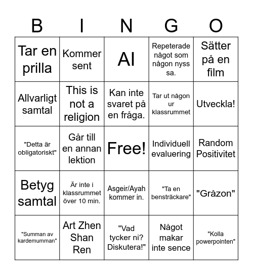Batol Bingo Card