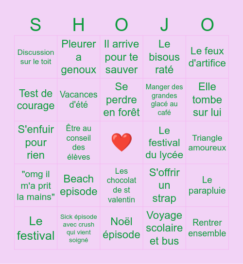 Bingo Shojo Bingo Card