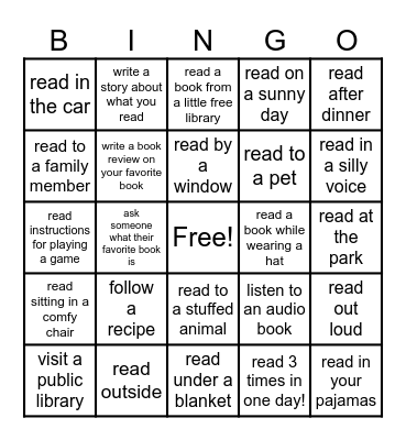 Spring Break Bingo Card