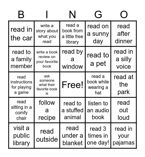 Spring Break Bingo Card