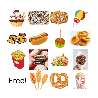 Carnival Snack Bingo Card