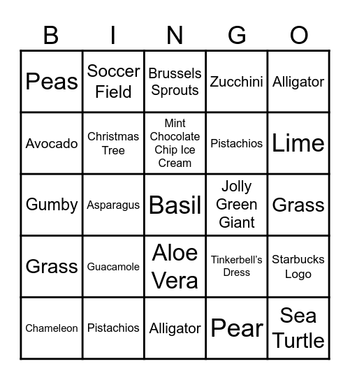Green Bingo Card