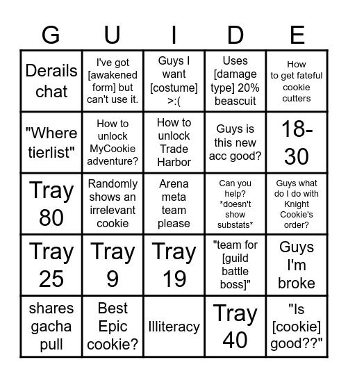 #guides-and-help bingo Card