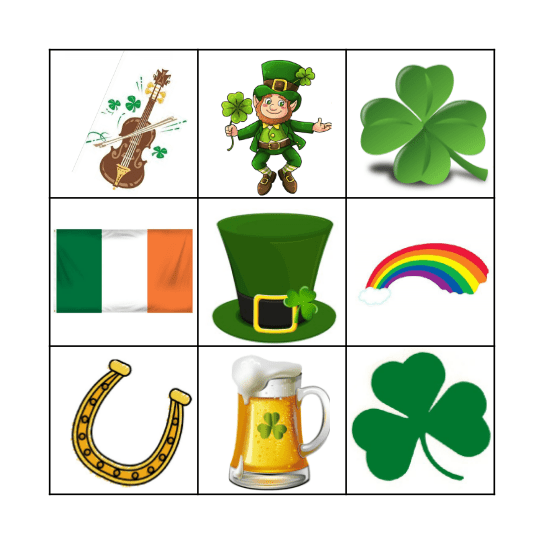 BINGO ! St Patrick's Day Bingo Card