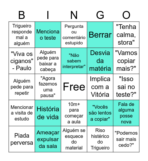 Filosofia Bingo Card