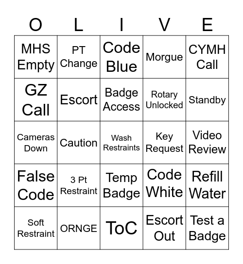 Security Bingo Card