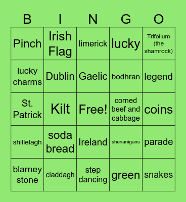 ORM St. Patrick's Day BINGO Card
