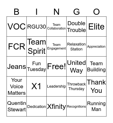 Customer Service Week Bingo Card