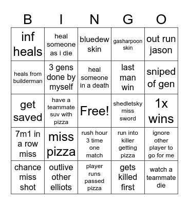 Ellot bingo Card