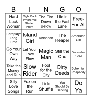 1976 Bingo Card