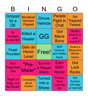 Witches of the Waste Bingo Card