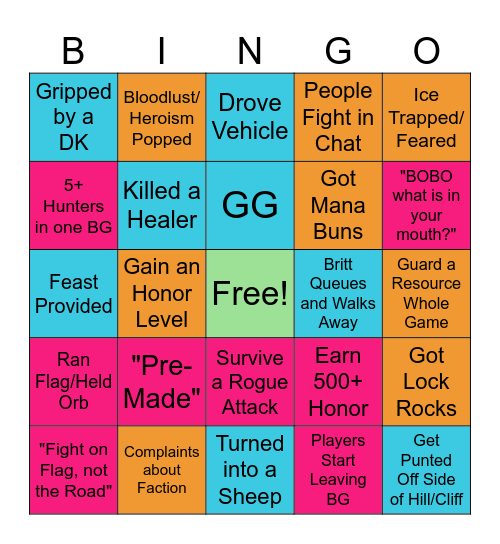 Witches of the Waste Bingo Card