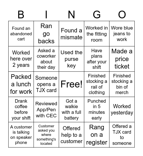 Marshalls Bingo Card