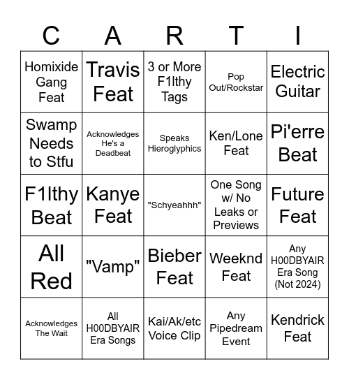 I AM MUSIC BINGO Card