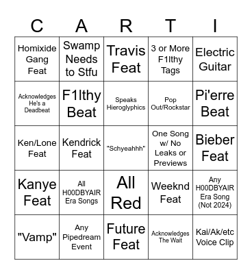 I AM MUSIC BINGO Card