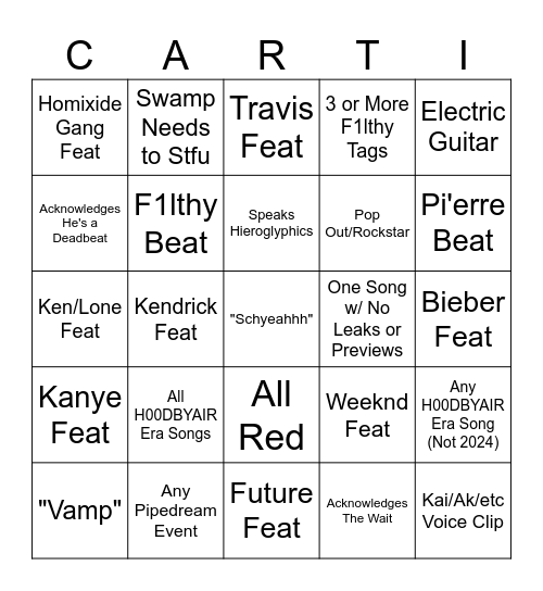 I AM MUSIC BINGO Card