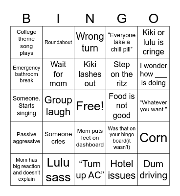 Family bingo Card