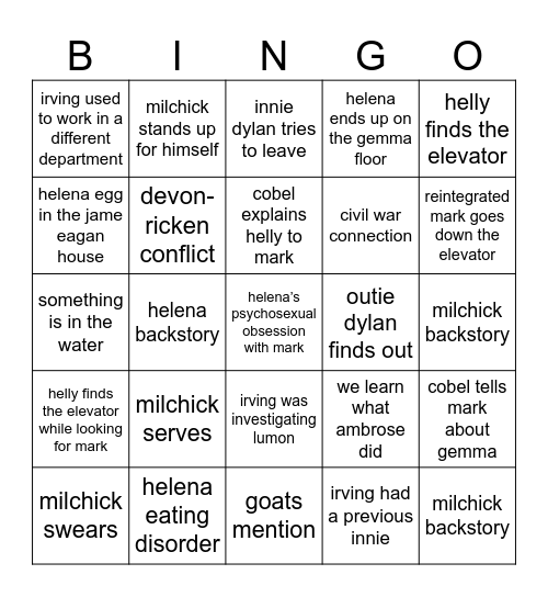 2x09 Bingo Card