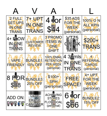 October 10th - 16th Bingo Card