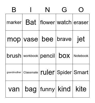 REVIEW Bingo Card