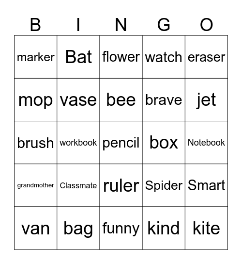 REVIEW Bingo Card