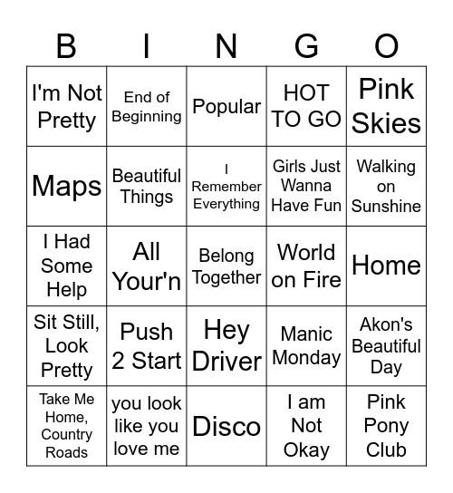 Round 3 Bingo Card