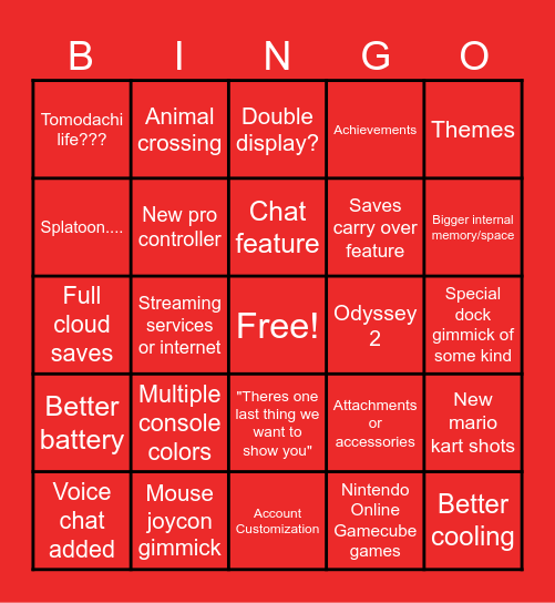 SWITCH 2 DIRECT/RELEASE Bingo Card