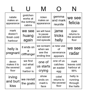 Severance Bingo! Bingo Card