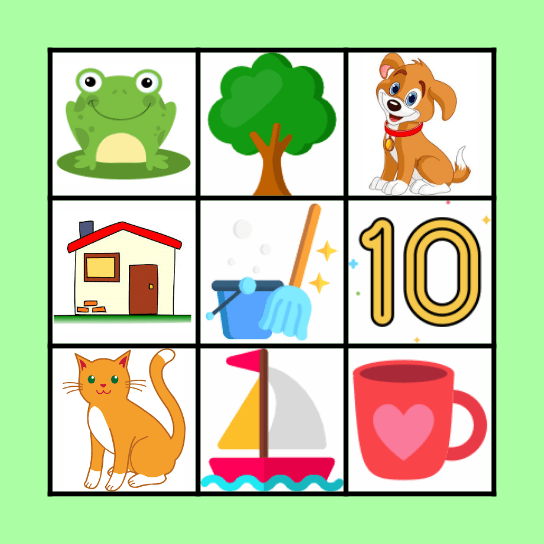 Bingo Numbers Rhyming Words