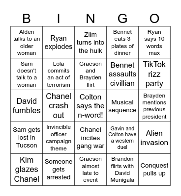 State Predictions Bingo Card