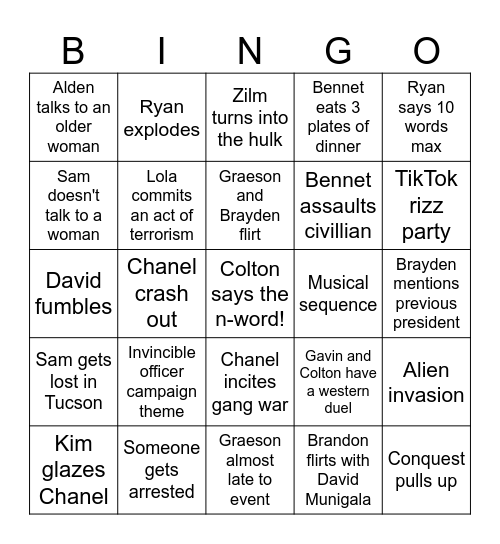 State Predictions Bingo Card