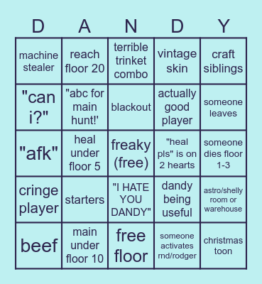 dandy's world bingo! :3 Bingo Card