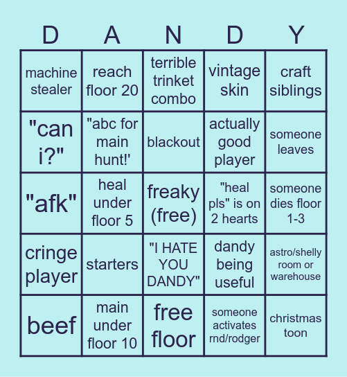 dandy's world bingo! :3 Bingo Card