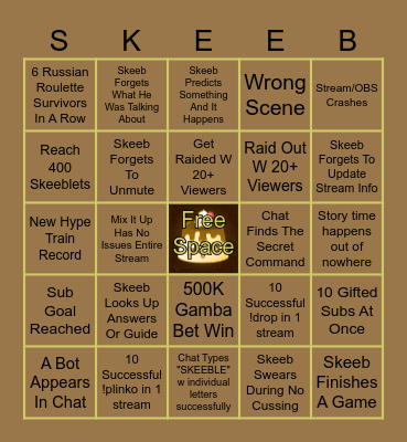 SkeeBingo Card